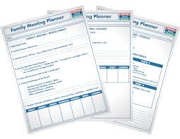 We agreed upon it at our family meeting, my friend explained when i asked how she gets her kids to clean up. Family Meeting Planner