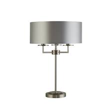 New listingtouch desk lamp led table lamp study lamp usb rechargeable reading light 3 modes. Searchlight Lighting 4787ss Knightsbridge 3 Light Table Lamp In Satin Silver Finish Complete With Faux Silk Silver Shade Castlegate Lights