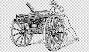 Gatling wrote that he created it to reduce the size of armies and so reduce the number of deaths by combat and disease, and to show how futile war is. Gatling Gun M197 Electric Cannon Artillery Firearm Drawing Gatling Gun Monochrome Mode Of Transport Machine Gun Png Klipartz