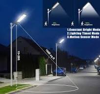 1000W Solar Street Light Motion Sensor, 80000LM IP65 Waterproof with Remote Control