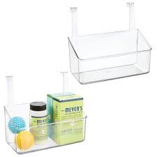 If you have other home. Amazon Com Mdesign Plastic Over Cabinet Door Storage Organizer For Kitchen Pantry Bathroom Laundry Utility Room Hang Outside Or Inside Door Holds Lunch Bags Shampoo Cleaning Supplies 2 Pack Clear
