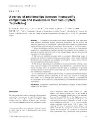 Pdf A Review Of Relationships Between Interspecific Competition And Invasions In Fruit Flies Diptera Tephritidae