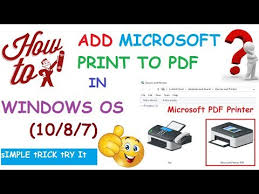 Choose file > print, and then choose the option to save the file as a pdf. How To Add Microsoft Pdf Printer To Windows 10 Os Mashnol