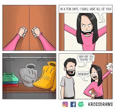 Clever Artist Shows The Fun And Funny Side Of Living With His Girlfriend Girlfriend Humor Funny Couple Pictures Boyfriend Humor