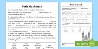 Check spelling or type a new query. Ks1 Rosh Hashanah Cloze Procedure Worksheet Worksheet