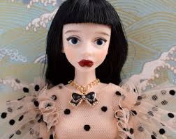 24K Gold Plated Brass Chain Bow Doll Necklace Blythe Charm Be My Baby  Cherry Pullip Licca Dal BJD Fashion Doll Jewelry Neck Accessory