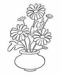 Planse de colorat cu flori pentru copii. Imagini De Colorat Vaza Cu Flori Coloring Free To Print