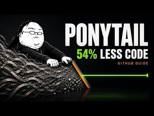 Ponytail GitHub Cinematic Breakdown: 54% Less Code, 20% Lower Token Cost, Full Security