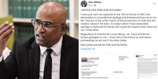 We are not sure how long macc needs to investigate, she said. Gobi Avedian Case Lawyer M Ravi Rejects Deputy A G Demand For Apology Legally Requests Public Apology From Prosecution For Gobi Instead The Online Citizen Asia