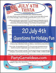 We celebrate america on july 4th—but there's facts about this day that go undiscussed. 20 July 4th Trivia Questions Party Game