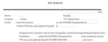Contoh surat permohonan pengajuan beasiswa sekolah. Contoh Format Surat Pengantar Pengajuan Penambahan Ptk Baru Di Aplikasi Dapodik Versi 2016 Tahun Pelajaran 2016 2017 Sd Smp Sma Dan Smk Edukasi Ppkn