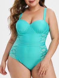 Plus Size Lattice Mesh Panel Underwire One Piece Swimsuit Sheer One Piece Swimsuit Underwire One Piece Swimsuit One Piece Swimsuit