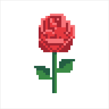 Rose Rouge En Pixel Art