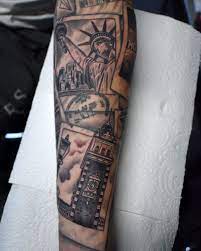 Animals, history, traveling and more. Agency Tattoo Statue Of Liberty And Dunedin Railway Station From The Travel Polaroid Sleeve B Facebook