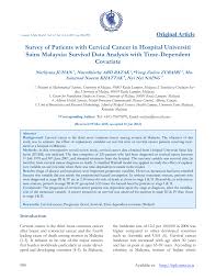 Current time right now in toronto, canada and kuala lumpur, malaysia. Pdf Survey Of Patients With Cervical Cancer In Hospital Universiti Sains Malaysia Survival Data Analysis With Time Dependent Covariate