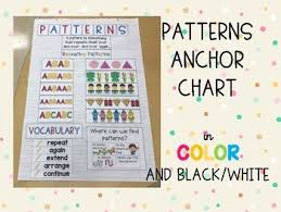 math patterns anchor chart worksheets teaching resources tpt