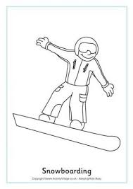 Snowboarding Colouring Page 2 Winter Sports Preschool Winter Olympics Olympic Crafts