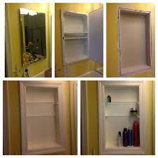 Add extra shelves, or replace old or broken shelves with original manufacturer shelves that are made to fit perfectly in your zenith medicine cabinet. Converted Metal Medicine Cabinet Into Open Shelves I Was Literally Just Asking My Brother The Diy Bathroom Old Medicine Cabinets Medicine Cabinet Shelves