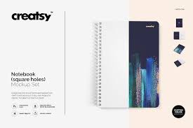 Notebook Mockup Set Square Holes Mockup Design Business Card Logo Graphic Design Studios