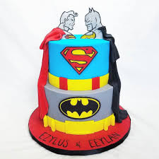 Superman Birthday Cake For 6 Year Old Boy Batman Vs Superman Cake For Twin Boys Celebrating Their First Birthday Today Mysugarrush Superman Birthday Cake Superman Birthday Batman Birthday Cakes