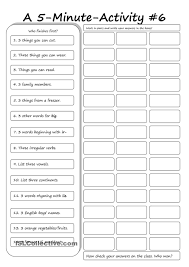 A 5 Minute Activity 6 English Activities Teaching Teaching English