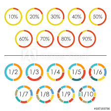 Circle Chart Set With Percentage And Pie Chart Set With 2 3