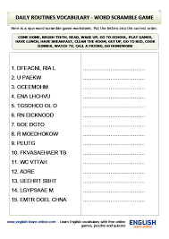Here is the free printable baby shower word scramble game card. Daily Routines In English With Flashcards Games Pictures And Quizzes