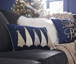 Winter Wonder Lane Blue Gold Christmas Tree Throw Pillow Big Lots In 2020 Blue Christmas Decor Blue Christmas Tree Decorations Silver Christmas Tree Decorations