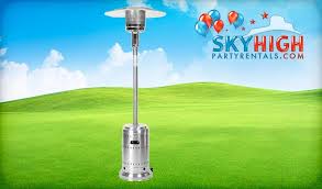 We have gas heaters for outdoor places in the form of pyramidal and mushroom.event rental master also provides small size electric heaters which can be used in indoor or large size electric heaters which. Usa Outdoor Patio Heater Rentals Sky High Party Rentals