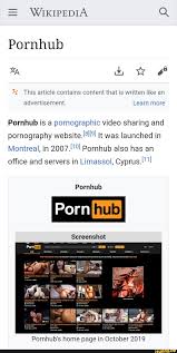 WIKIPEDIA Q Pornhub This article contains content that is written like an  advertisement. Learn more Pornhub