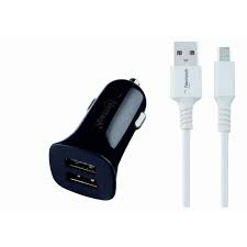 2.4A Dual USB Car Charger 12W with Micro USB 1M Charging Cable - Nextech
