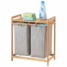 Equip your business with a convenient, economical, and versatile sink with the regency 24 x 24 one compartment stainless steel commercial sink! 2 Compartment Laundry Hamper Sorter With Bamboo Storage Shelf
