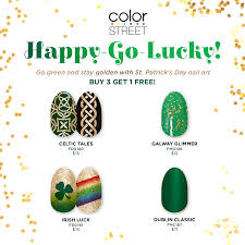 Color Street S St Patrick S Day Nail Art Is Available Feb 5 At 5pm Est Luck Of Irish Celtic Designs Color Street St Patricks Day Nails Color Street Nails