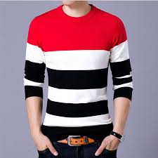 Black And White Striped Sweater Mens Click To Buy Red White Black Striped Sweater Men Casual Winter Autumn Skinny Mens Pullovers Sweaters Slim Fit Fashion Men Sweater Casual Stripes Sweaters