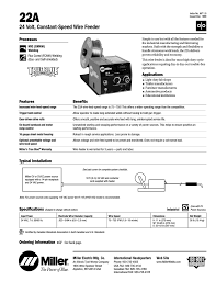 Miller Electric 22a Specifications Manualzz Com