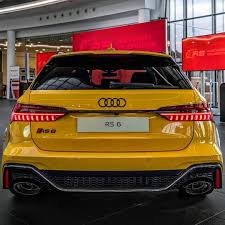Black And Yellow Car Design Welcome To Audi Quattro Gang On Instagram The Vegas Yellow New Audi Rs6 Avant 2020 With The Optic Package Carbon Audi Rs6 Audi Rs6 Wagon Audi Rs6 Black