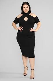 Plus Size Black Midi Dress Bandage Midi Dress Curvy Outfits