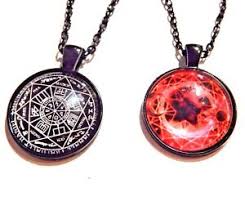 Details About Black Occult Pendant Necklace Sacred Geometry Heptagram Star Chart Astrology 4h