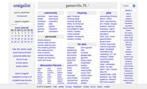 Http Gainesville Craigslist Org Example Of Consistency Used For Easy Access For Frequent Visitors Simple Design Is Bes Web Design Web Design Projects Job