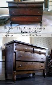 Before And After Walnut Dresser Refinished With Black Stain Dresser Refinish Repurposed Furniture Diy Furniture