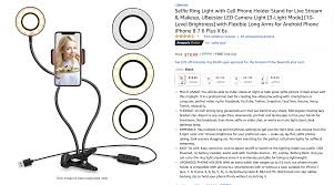 Selfie Ring Light With Cell Phone Holder Stand For Live Stream Makeup Ubeesize Led Camera Light 3 Light Mo Cell Phone Holder Selfie Ring Light Phone Holder