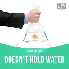 Doesn T Hold Water Means Not True Or Not Reasonable Example When She Told Me That She Thought The Sun Revolved Idioms English Idioms English Vocabulary