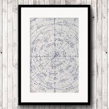 Astrology Print Old Star Chart Vintage Astronomy Map Or