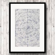 astrology print old star chart vintage astronomy map or