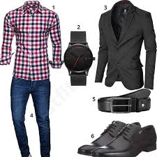 Business Style Mit Sakko Kariertem Hemd Und Jeans Outfits4you De Mens Outfits Mens Casual Outfits Mens Fashion Casual
