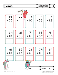 Two Digit Addition No Regrouping 2 Primarylearning Org Free Math Worksheets Free Math 2nd Grade Math Worksheets