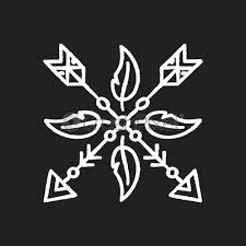 Boho Aesthetic Arrows Chalk White Icon On Black Background Bohemian Stock Vector Crushpixel