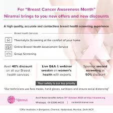 Breast cancer awareness month or national breast cancer awareness month begins on thursday, october 1 and ends on saturday, october 31 2020. Breast Cancer Awareness Month Niramai Promotes Breast Health