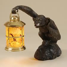 Maitland Smith Monkey Table Lamp With Penshell Inlaid Lantern Shade Elephant Lamp Lamp Vintage Table Lamp