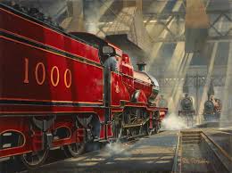 Bbc Your Paintings Crimson Rambler Railroad Art Steam Art Train Art